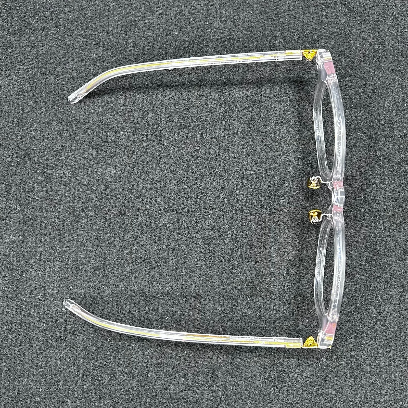 Eyebuy Direct Hadley Eyeglasses **FRAME ONLY** Clear w/ Gold 51-19-145 EUC 4