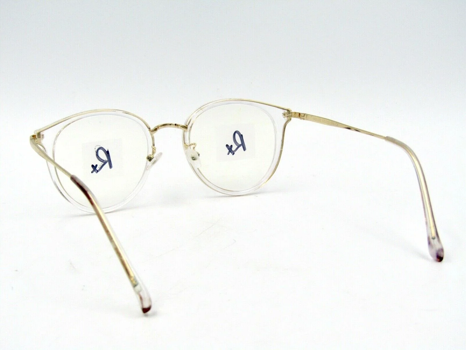 EyeBuyDirect Hollie Round Eyeglasses Frame, Clear / Gold 50-21-146 WIDE Fit #61H 4