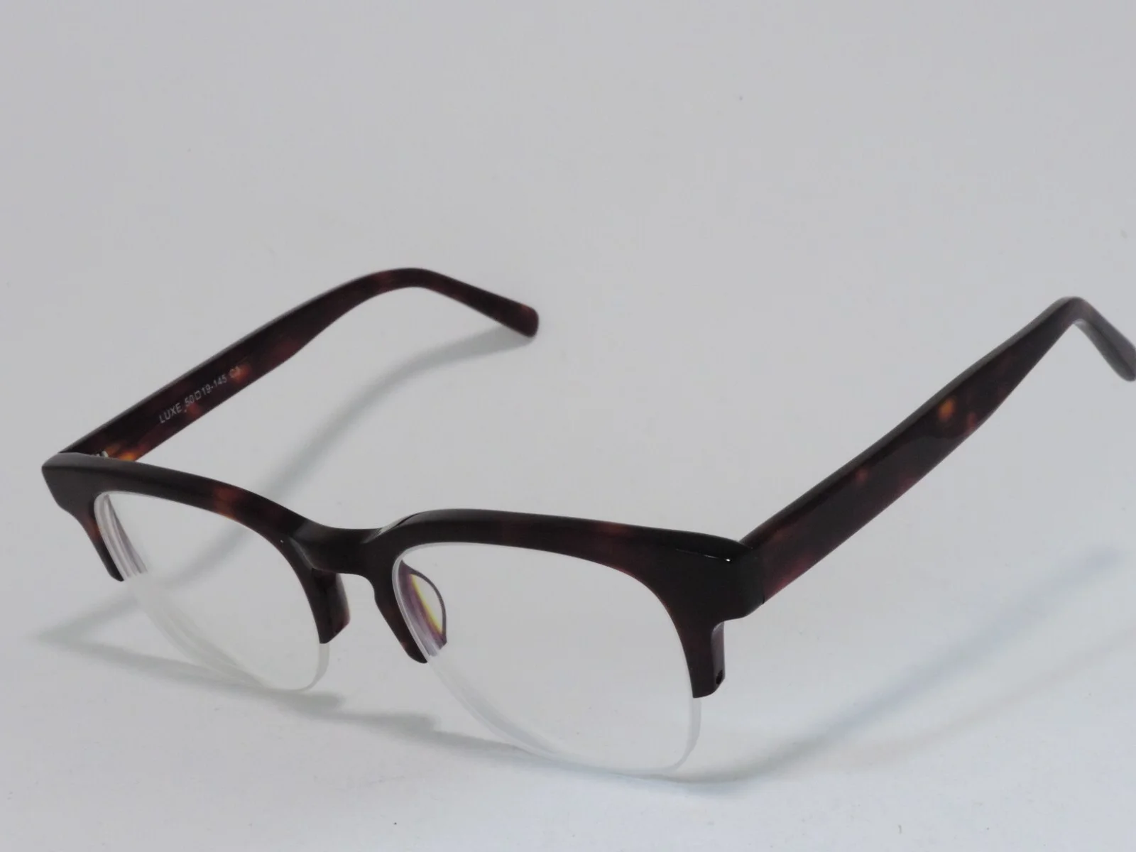 EYEBUYDIRECT LUXE HALF RIM CHUNKY ACETATE EYEGLASS FRAMES TORTOISE 50-19-145 NEW 2