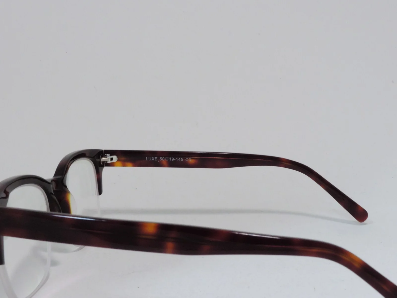 EYEBUYDIRECT LUXE HALF RIM CHUNKY ACETATE EYEGLASS FRAMES TORTOISE 50-19-145 NEW 3