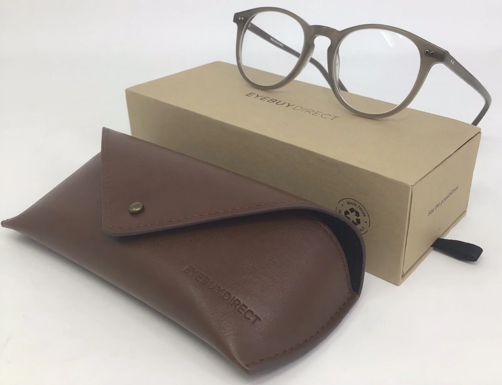 Eyebuydirect Prism 48-19-138 C2 Round Taupe Acetate Eyeglasses FRAMES ONLY A94 2
