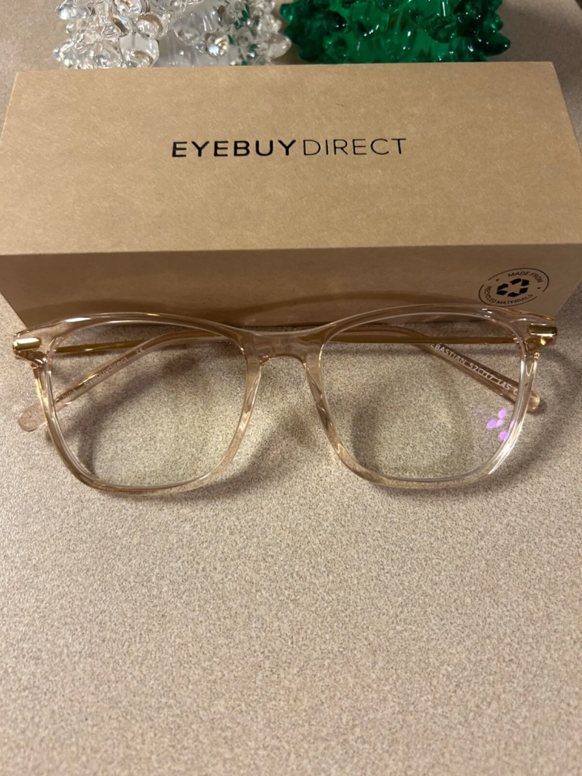 Eyebuydirect Sebastian 52-17-145 C3 Rose Gold Acetate Eyeglasses FRAMES eyewear
