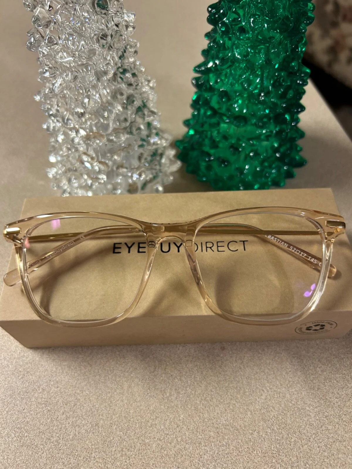 Eyebuydirect Sebastian 52-17-145 C3 Rose Gold Acetate Eyeglasses FRAMES eyewear 2