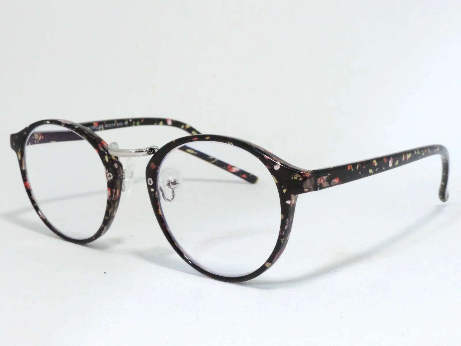 EYEBUYDIRECT SMALL CHILLAX ROUND EYEGLASS FRAMES RED/FLORAL 45-19-145 NEW* 2