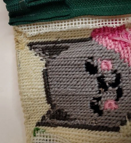 Eyeglass Case Hand Stitched from a Completed Stitch and Zip Garden Cat 4