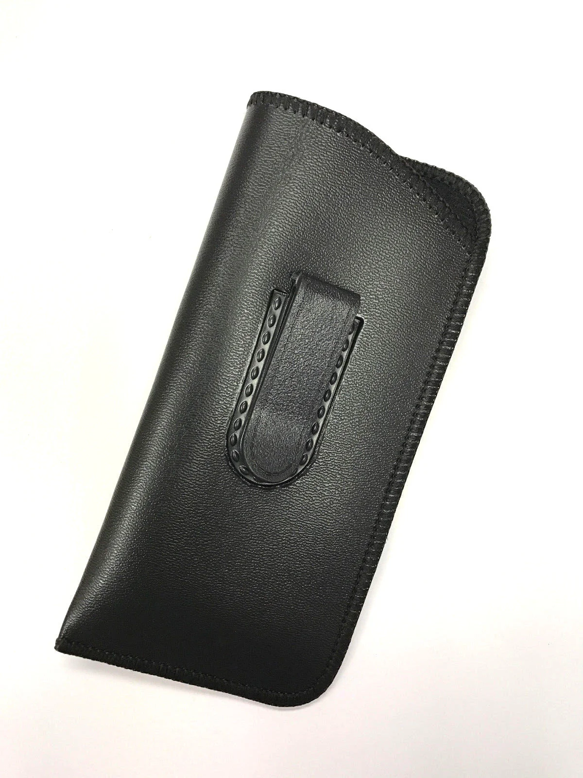 Eyeglass Case Soft Slip In Faux Leather Case Belt Holster Pouch Clip Black