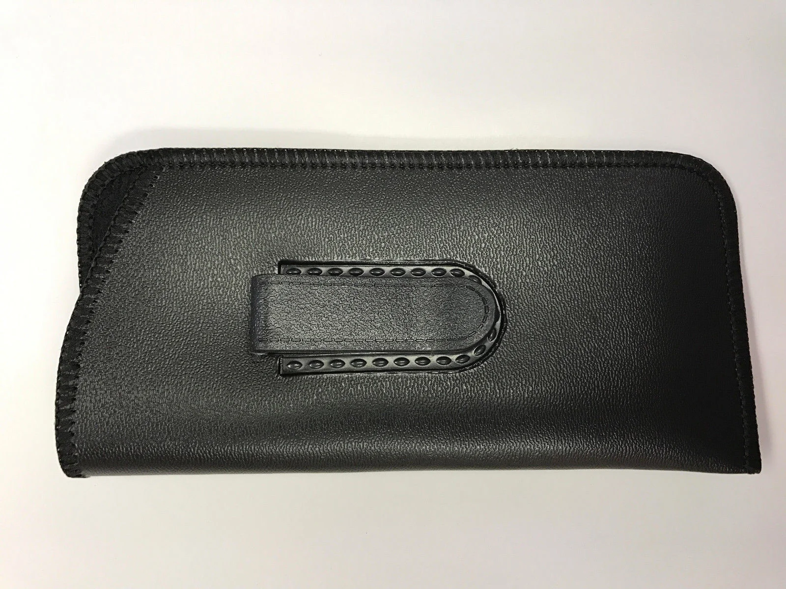 Eyeglass Case Soft Slip In Faux Leather Case Belt Holster Pouch Clip Black 3