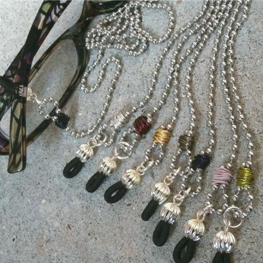 Eyeglass Chain, COOL Glasses Lanyard, Reading Glasses, SILVER PLATED BALL CHAIN