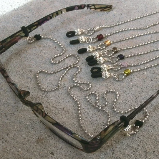 Eyeglass Chain, COOL Glasses Lanyard, Reading Glasses, SILVER PLATED BALL CHAIN 2