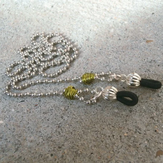 Eyeglass Chain, COOL Glasses Lanyard, Reading Glasses, SILVER PLATED BALL CHAIN 3