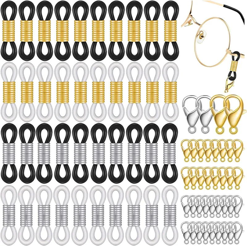 Eyeglass Chain Ends, Eyeglass Chain Connector, 200 Pieces Adjustable
