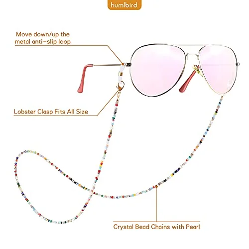 Eyeglass Chain Sunglasses Read Bead Glasses Chain Holder Eyewear Rope Necklace C 4
