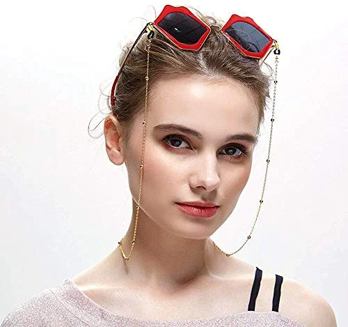 Eyeglass Chains for Women Men Glasses Gold Chain NonSlip Silicon Tips 29 inch 2