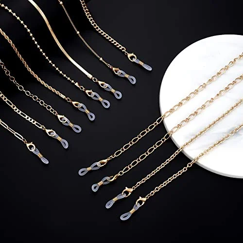 Eyeglass Chains for Women Men Glasses Gold Chain NonSlip Silicon Tips 29 inch 3