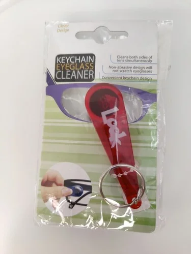 Eyeglass Cleaner Red Keychain