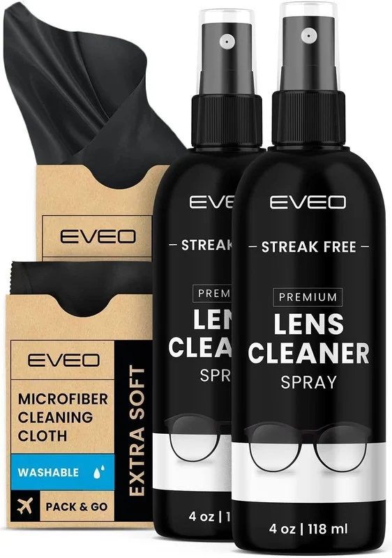 Eyeglass Cleaner Spray 8oz 4oz x 2 Complete Glasses Cleaning Kit Glasses & 2