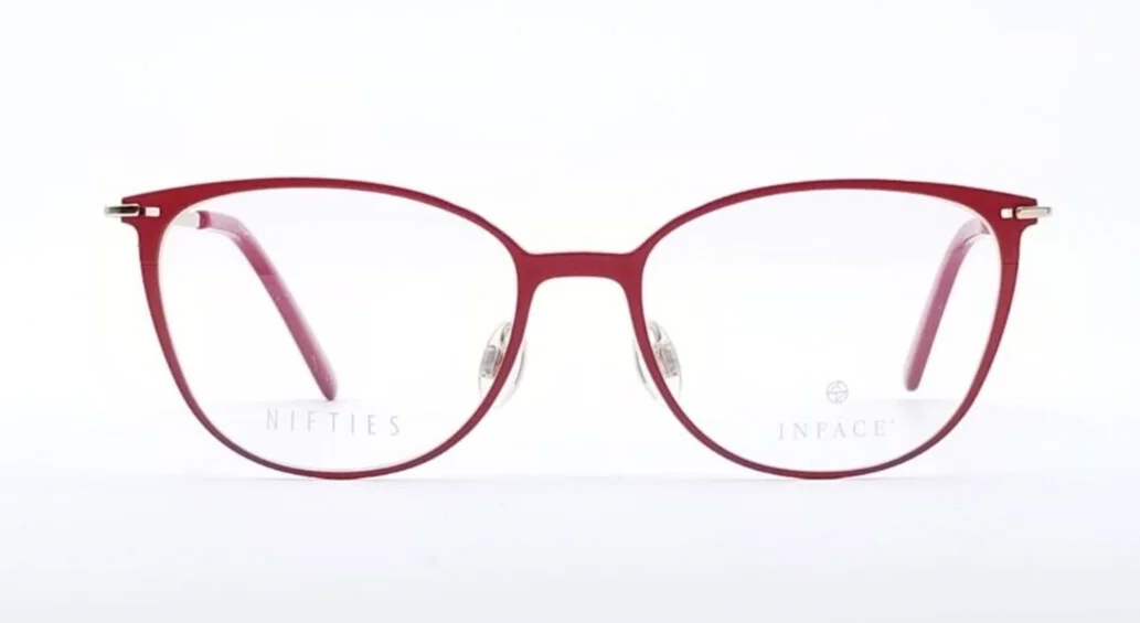 EYEGLASS FRAMES INFACE DANISH OPTICS IF8439-4021 RED / PINK METAL 47-15-135