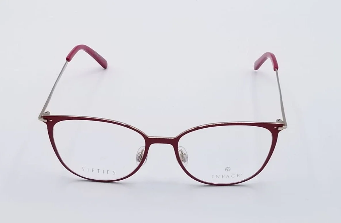 EYEGLASS FRAMES INFACE DANISH OPTICS IF8439-4021 RED / PINK METAL 47-15-135 3