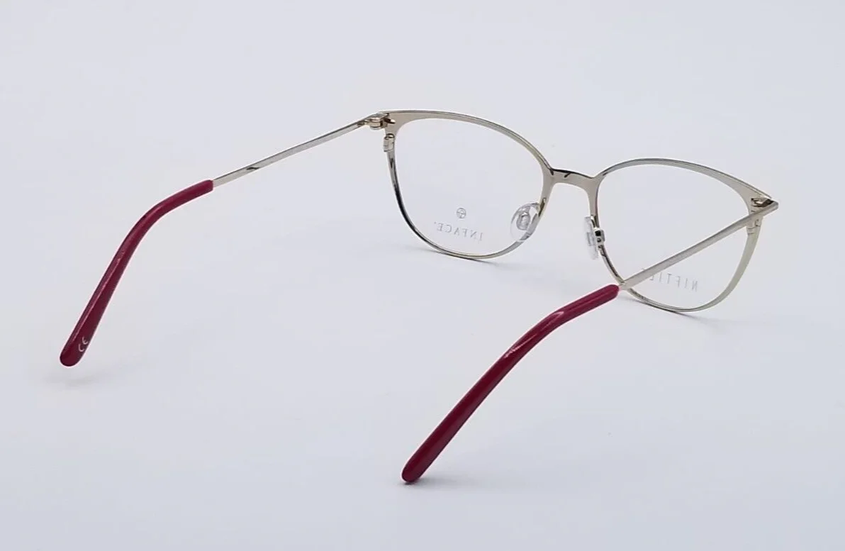 EYEGLASS FRAMES INFACE DANISH OPTICS IF8439-4021 RED / PINK METAL 47-15-135 4