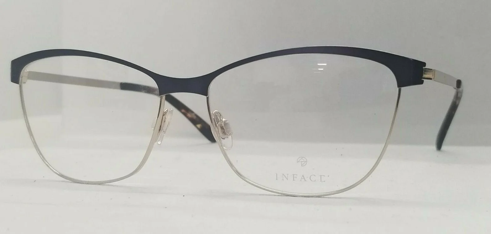 EYEGLASS FRAMES INFACE DANISH OPTICS IF8448-9031 BLUE/SOFT GOLD METAL 53-14-135 2