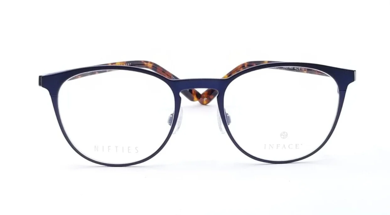 EYEGLASS FRAMES INFACE DANISH OPTICS IF8457-9031 NAVY / TORTOISE METAL 46-18-135
