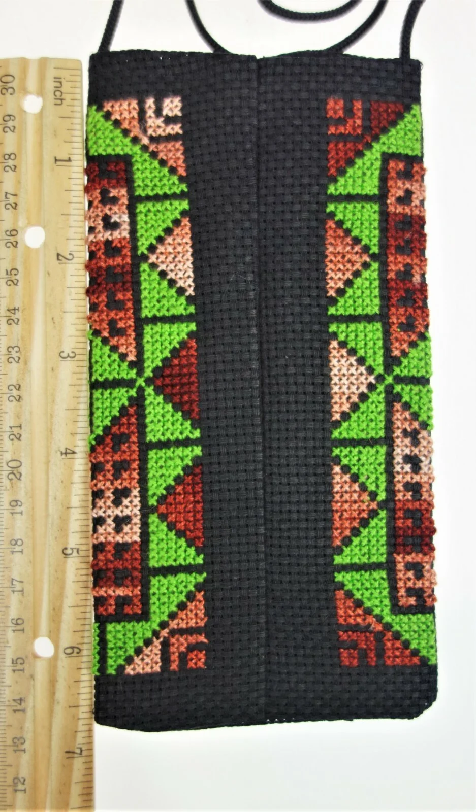 EyeGlass Holder Case Pouch Cross Stitch Needlework Geometric Tribal Boho 3