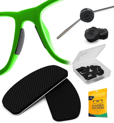 Eyeglass Nose Pads 16 Pairs Black 0.7 mm Anti Slip Silicone Nose Bridge Pads