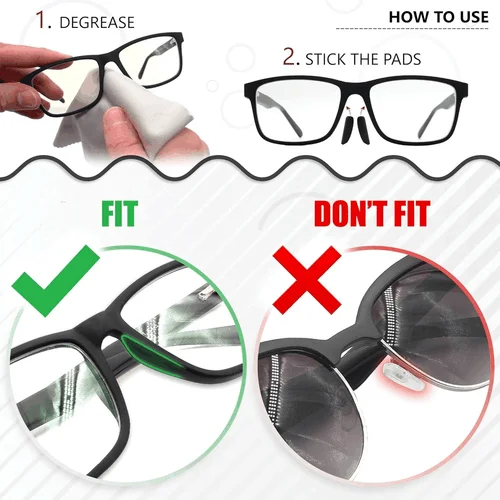 Eyeglass Nose Pads 16 Pairs Black 0.7 mm Anti Slip Silicone Nose Bridge Pads 2