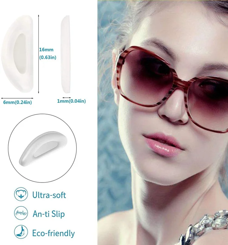 Eyeglass Nose Pads, Adhesive Anti-Slip Nose Pads, Soft Silicone Nose Pad Cushion 2
