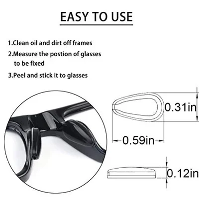 Eyeglass Nose Pads Adhesive Silicone Soft Anti Slip Nose Pads for Plastic Fra... 3