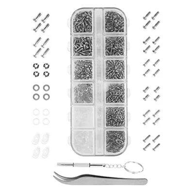 Eyeglass Nose Pads Set and Assorted Tiny Screws Nut Washer with Screwdriver,Eyeg