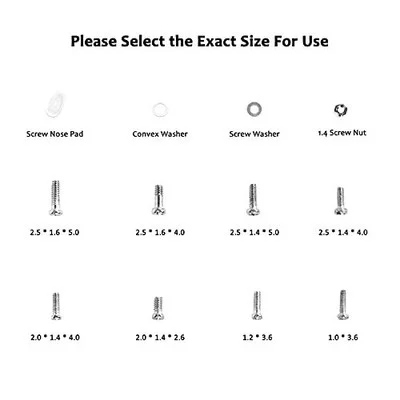 Eyeglass Nose Pads Set and Assorted Tiny Screws Nut Washer with Screwdriver,Eyeg 3