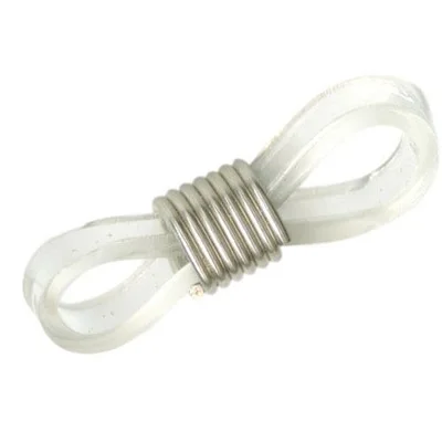 EYEGLASS or CHARM Holder Clear Plastic w/ Silver Coil ~ Adjustable 12 ea 6 pair