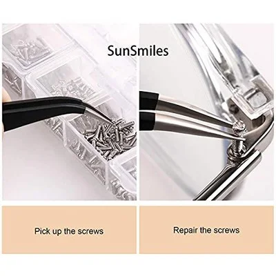 Eyeglass Repair Kit - Anti Slip Nose Pads Glasses Set with Tiny Screws, Nuts, 3