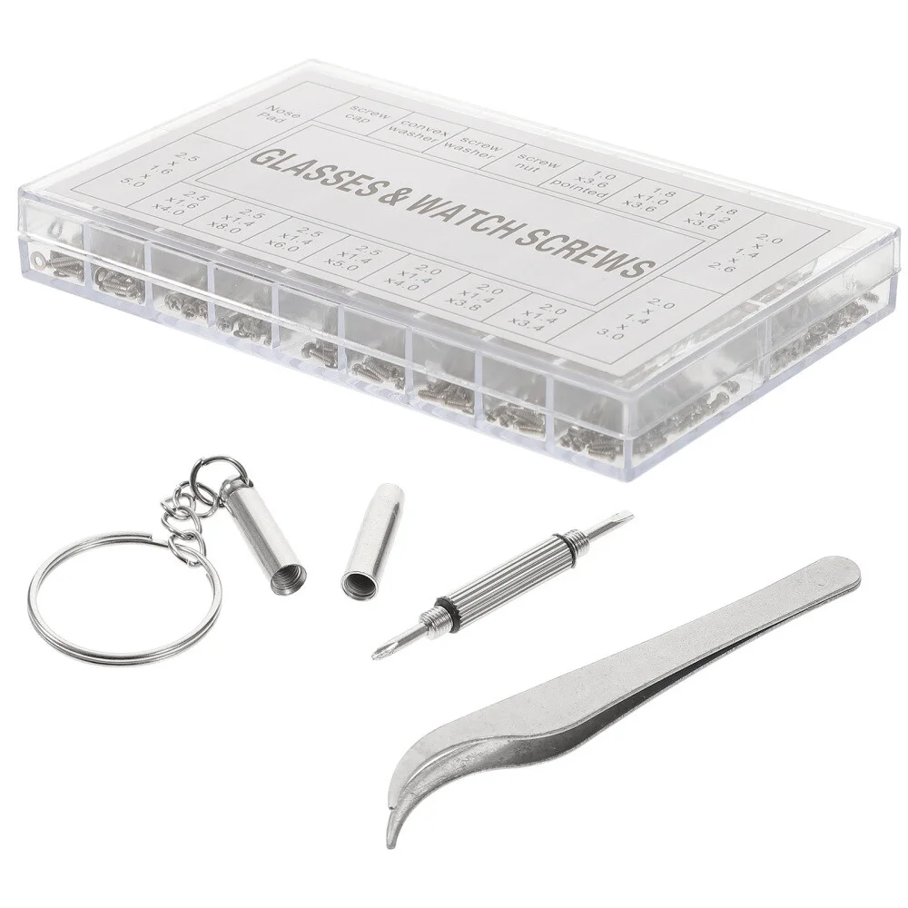 Eyeglass Repair Kit Glasses Arm Replacement Nose Pads Screws for Eyeglasses