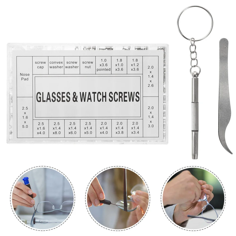 Eyeglass Repair Kit Glasses Arm Replacement Nose Pads Screws for Eyeglasses 4
