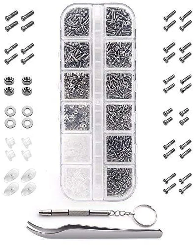 Eyeglass Repair Kit for Glasses Tiny Screws Nose Pads Screwdriver Set Eyeglasses 2