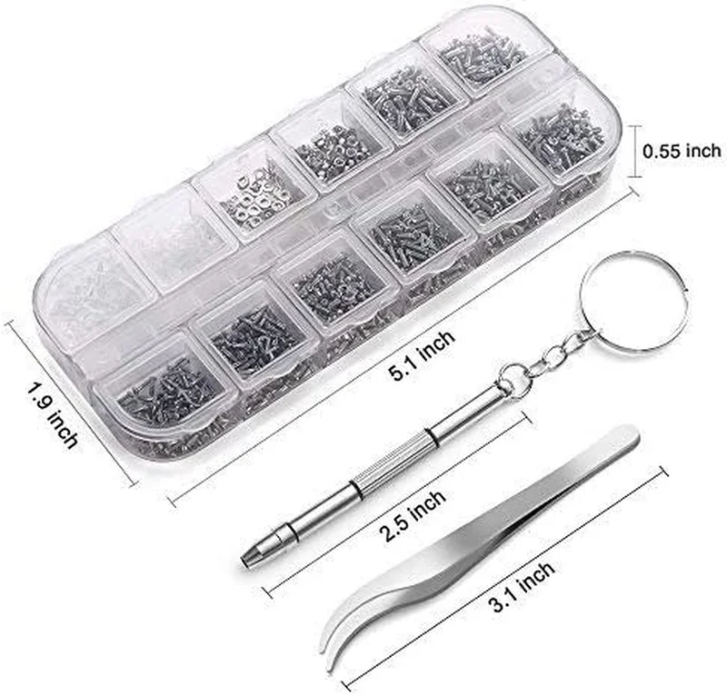 Eyeglass Repair Kit for Glasses Tiny Screws Nose Pads Screwdriver Set Eyeglasses 3