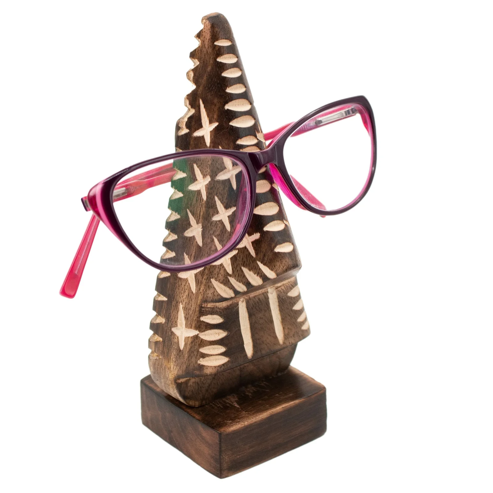 Eyeglass Stand Decorative Goggles Holder Nose Shaped Spectacle Display Wooden