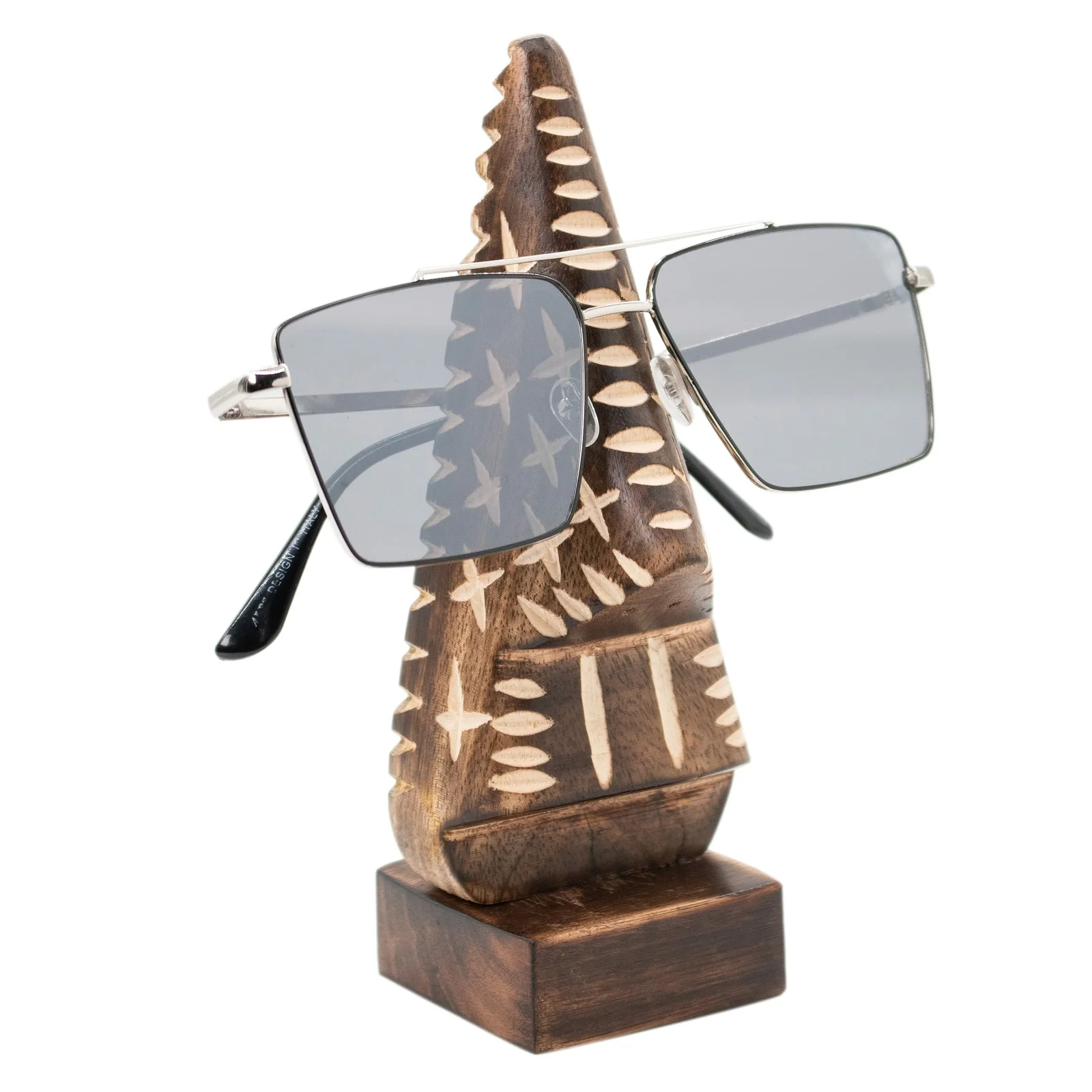 Eyeglass Stand Decorative Goggles Holder Nose Shaped Spectacle Display Wooden 2