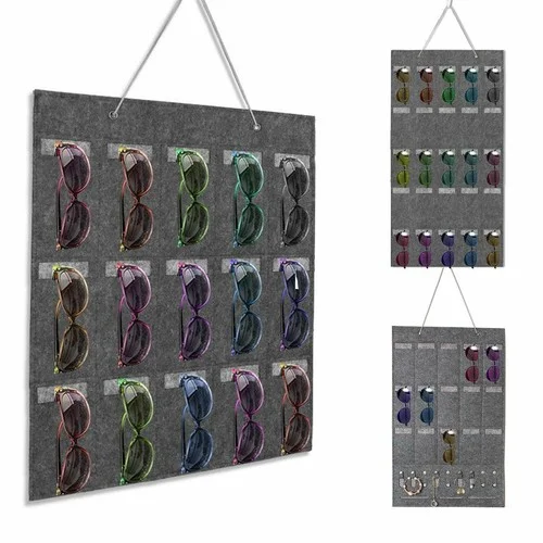 Eyeglass Sunglasses Storage Display Wall Stand Organizer holder for Glasses Gray