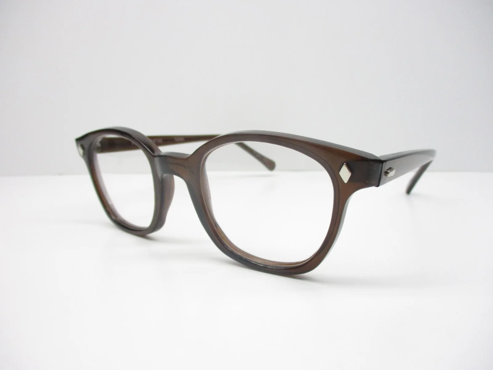 Eyeglasses 60s Style Hipster Horn Rim Retro Custom Brown Clear 50 Hoya Large