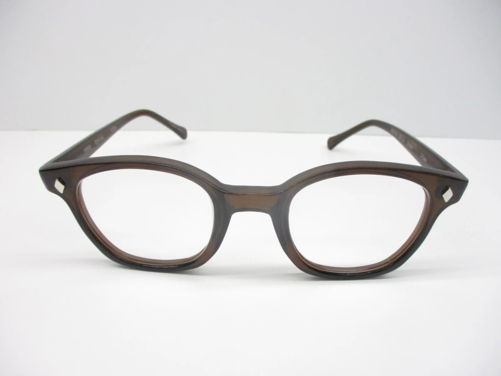 Eyeglasses 60s Style Hipster Horn Rim Retro Custom Brown Clear 50 Hoya Large 4