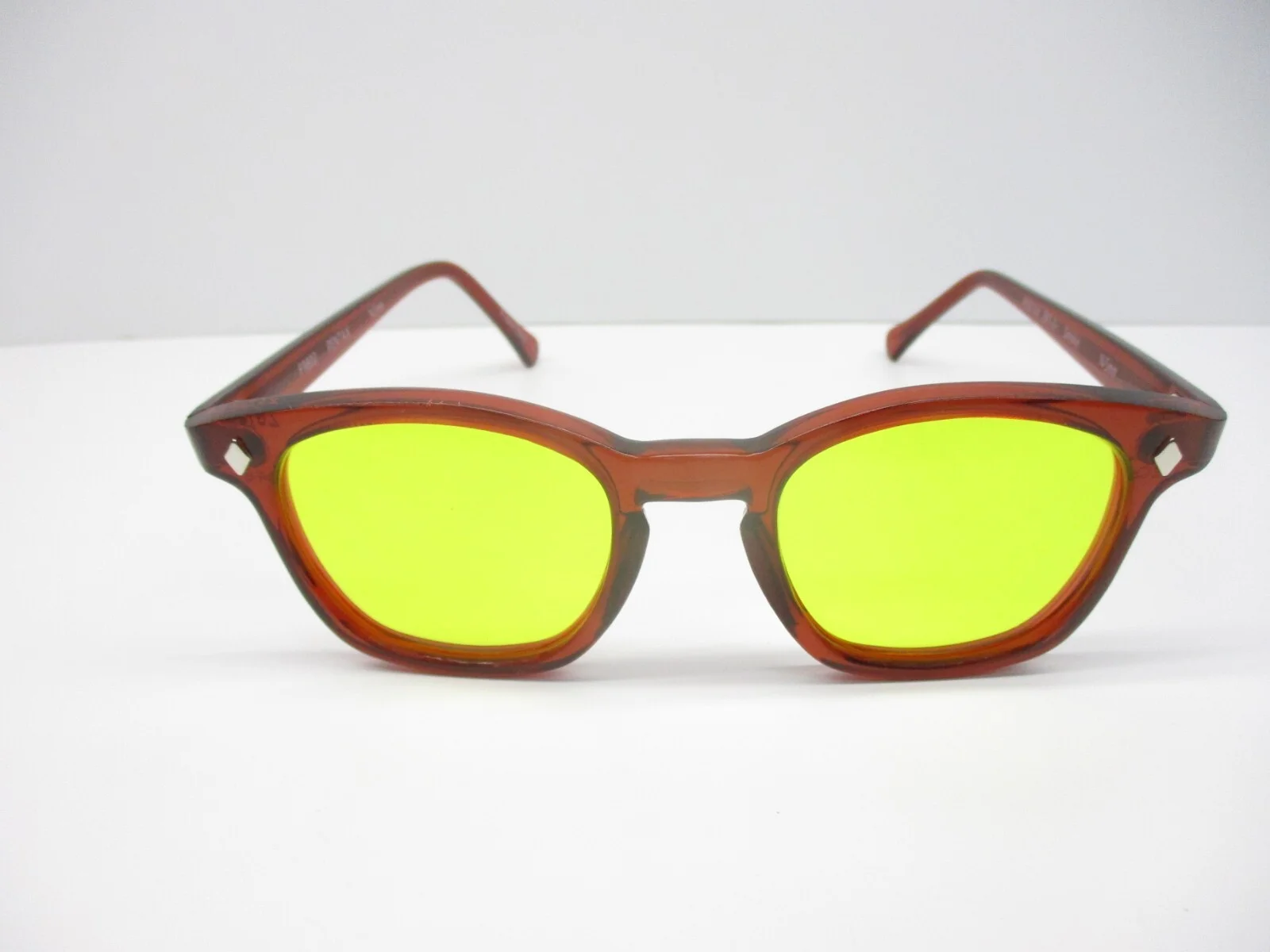 Eyeglasses 60s Style Horn Rim Hipster Driver Custom Red Yellow 46 Hoya Small 4