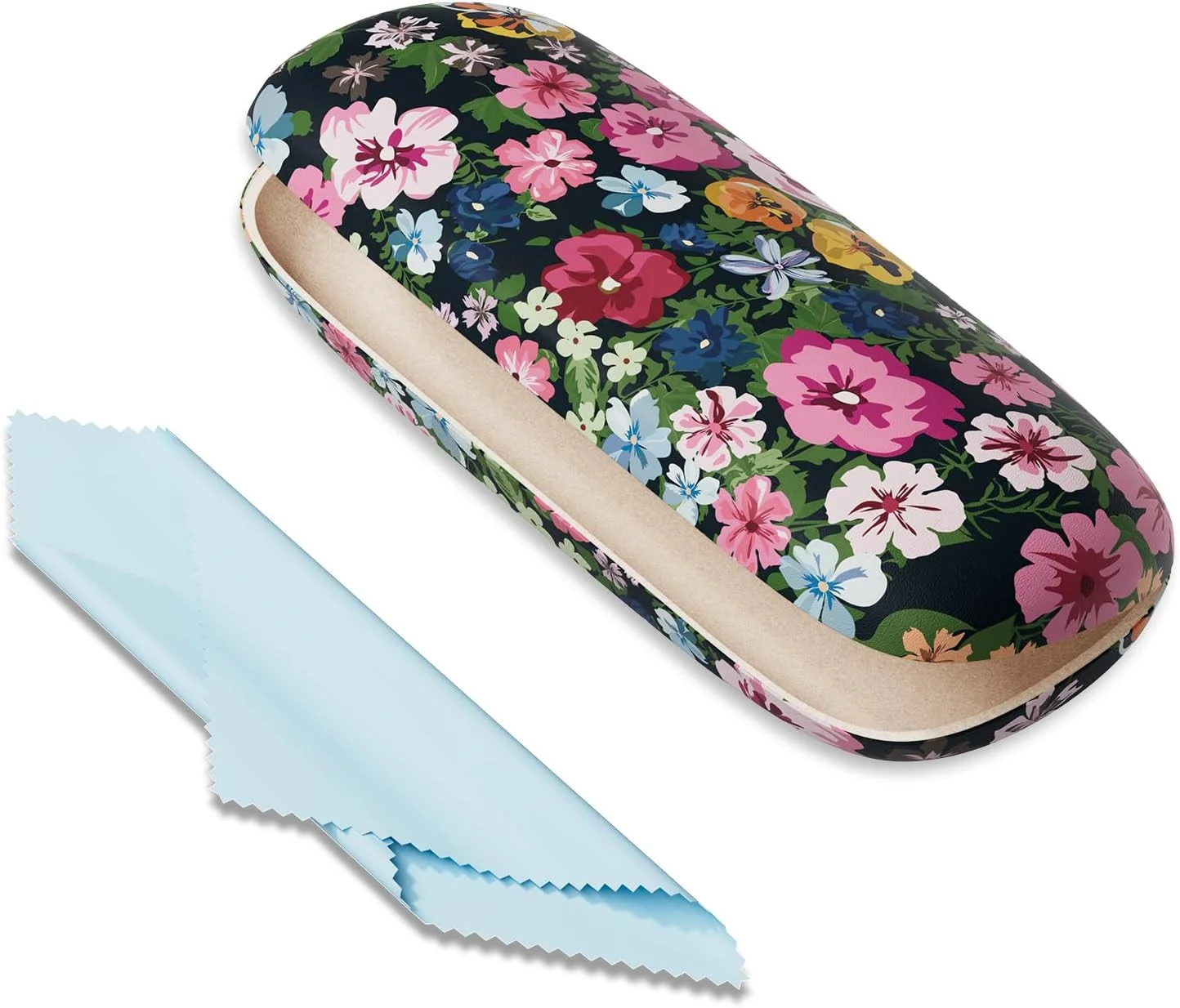 Eyeglasses Case Hard Shell Shockproof Glasses Case Travel Zipper with Carabiner 3