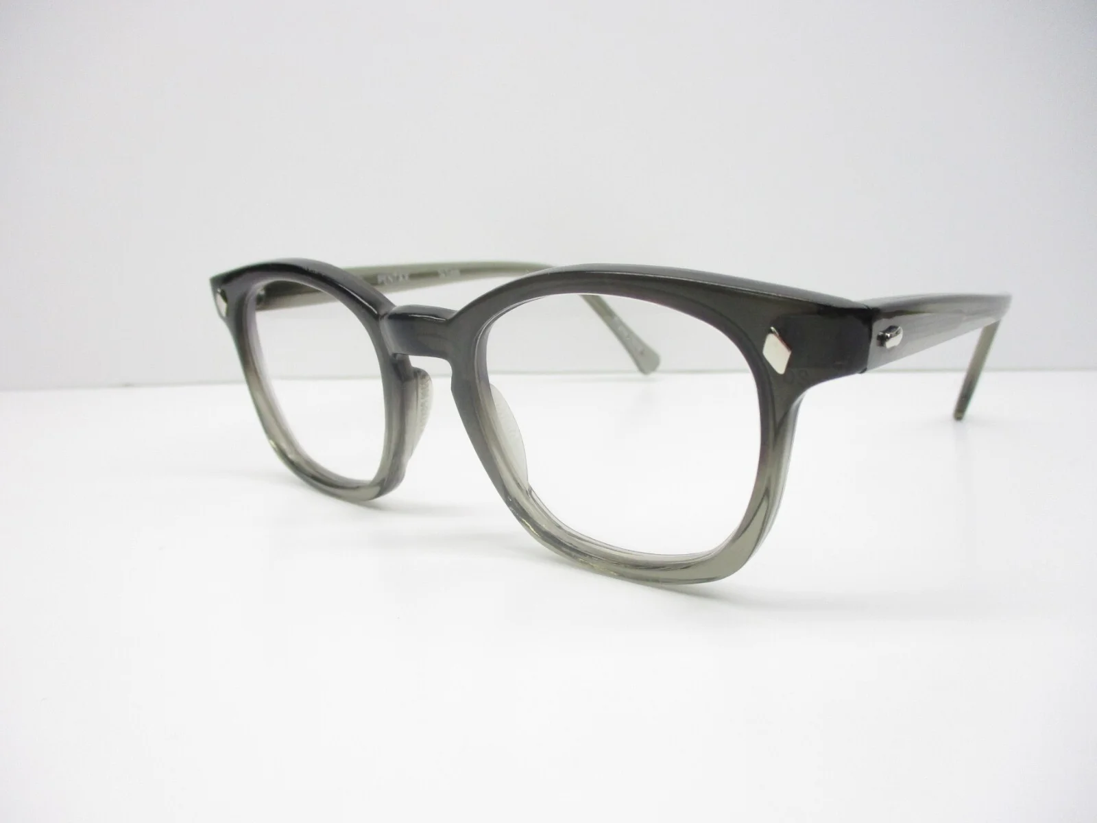 Eyeglasses Classic 60s Style Horn Rim Retro Custom Two Tone Clear Hoya 48 Medium