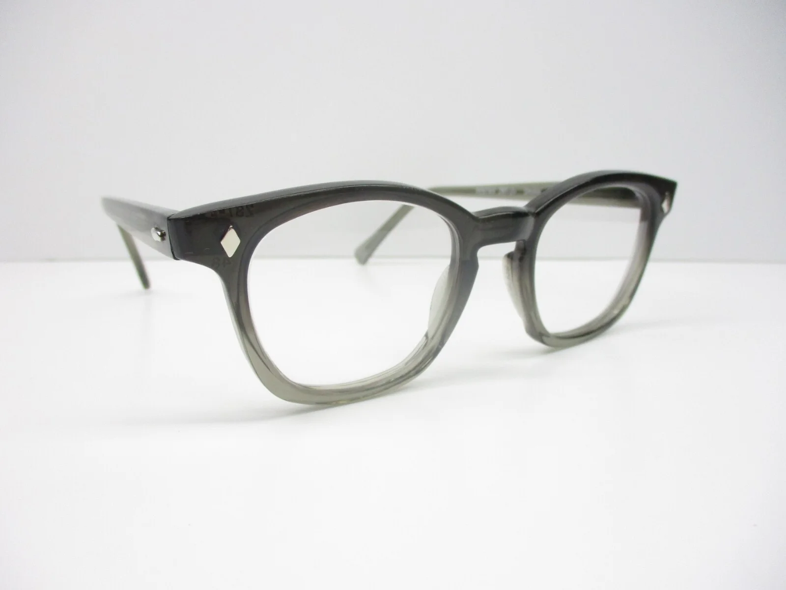 Eyeglasses Classic 60s Style Horn Rim Retro Custom Two Tone Clear Hoya 48 Medium 3