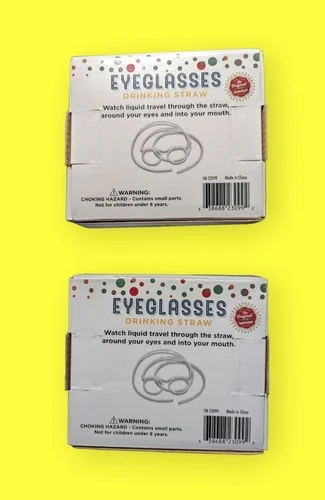 EYEGLASSES DRINKING STRAW Novelty Gag Gift Prank Party Fun Crazy Goofy LOT OF 2 2
