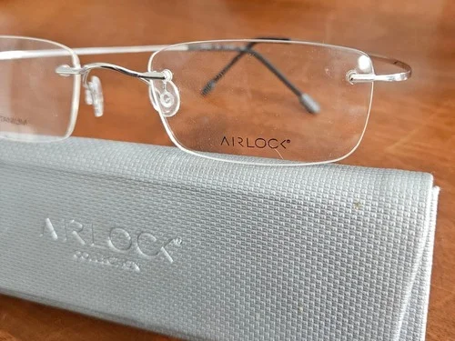 eyeglasses frames men Titanium Airlock Marchon 140 52[]21 Genuine 3