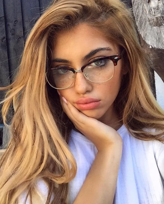 Eyeglasses Gafas CLUB Half Rim Women Wayf Clear Lens Shadz Metal Bottom SHADZ